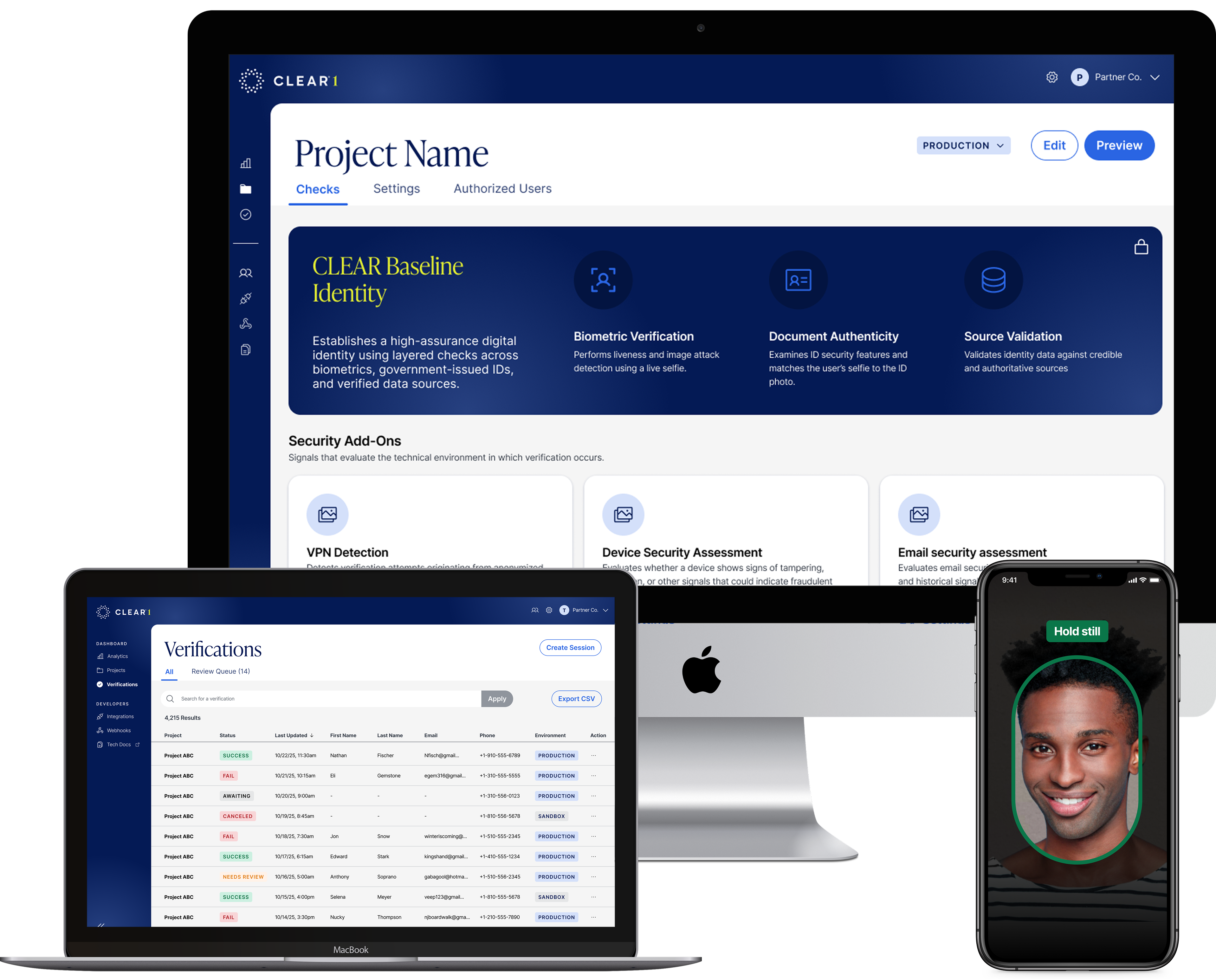 CLEAR verification flow on mobile device