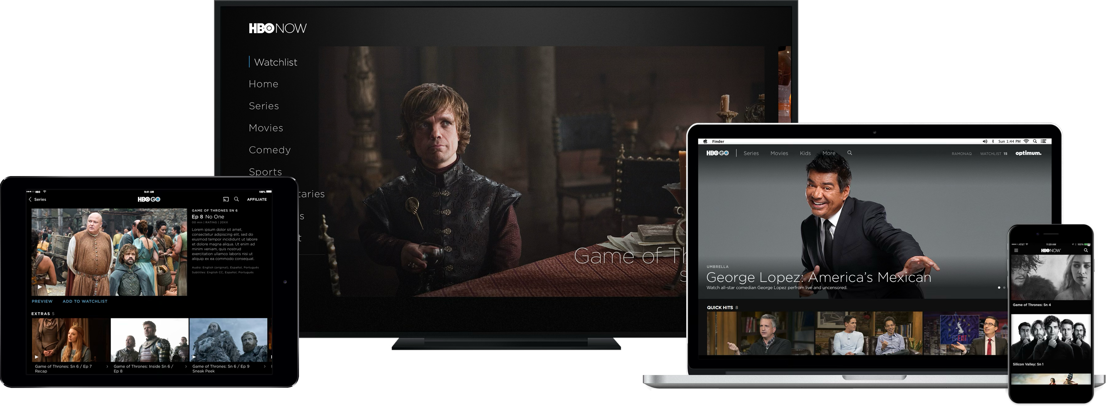 HBO NOW; cross-device experience